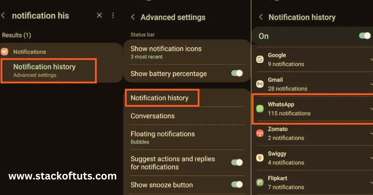 Using Notification Logs for Android Users